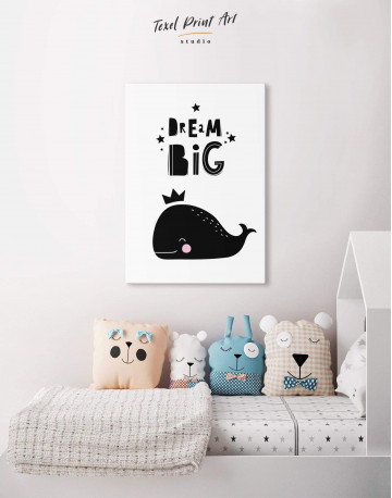 Dream Big Whale Nursery Animal Canvas Wall Art - image 4