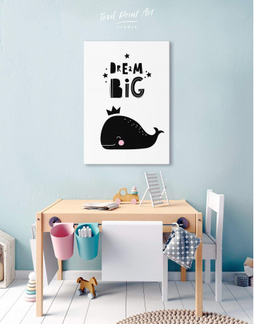 Dream Big Whale Nursery Animal Canvas Wall Art - image 2