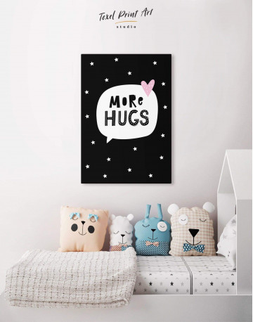 Black and White More Hugs Canvas Wall Art - image 4