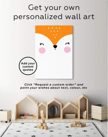 Fox Nursery Animal Canvas Wall Art - image 1