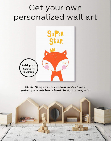 Super Star Fox Nursery Animal Canvas Wall Art - image 1