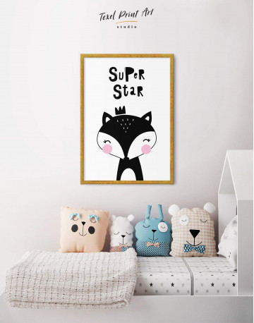 Framed Super Star Fox Nursery Animal Canvas Wall Art - image 2