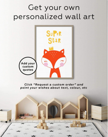 Framed Super Star Fox Nursery Animal Canvas Wall Art - image 6