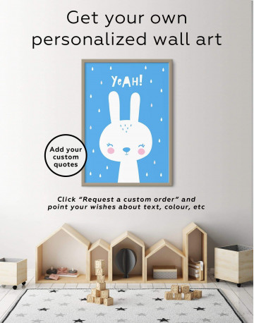 Framed Yeah! Bunny Nursery Animal Canvas Wall Art - image 6