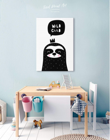 Wild Child Sloth Nursery Animal Canvas Wall Art - image 5