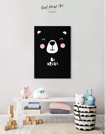 Be Brave Bear Nursery Animal Canvas Wall Art