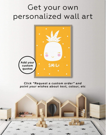 Framed Smile Pineapple Nursery Canvas Wall Art - image 6