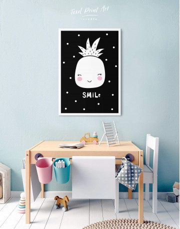 Framed Smile Pineapple Nursery Canvas Wall Art - image 2
