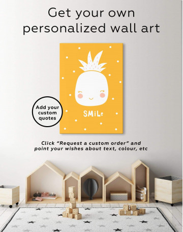 Smile Pineapple Nursery Canvas Wall Art - image 1