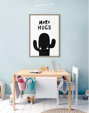 Framed More Hugs Cactus Nursery Canvas Wall Art - image 1