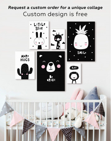 Little Star Bunny Nursery Animal Canvas Wall Art - image 2