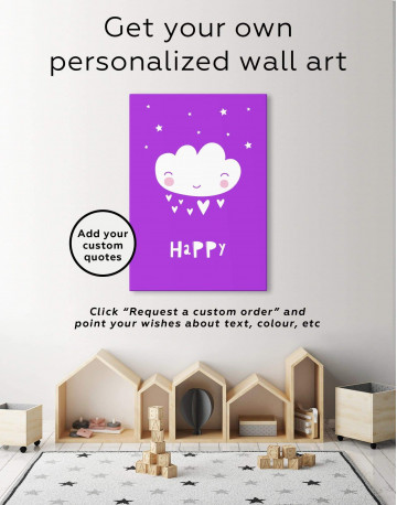 Happy Modern Nursery Canvas Wall Art - image 1
