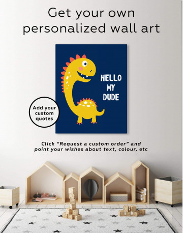 Hello My Dude Dinosaur Nursery Canvas Wall Art - image 6