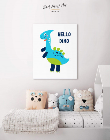 Hello Baby Dino Nursery Canvas Wall Art - image 3