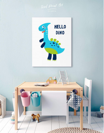 Hello Baby Dino Nursery Canvas Wall Art - image 2
