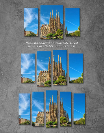 5 Panels Sagrada Familia Barcelona Canvas Wall Art - image 3