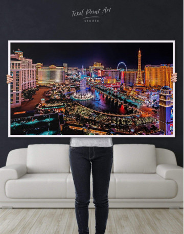 Framed Vegas Skyline Canvas Wall Art - image 2