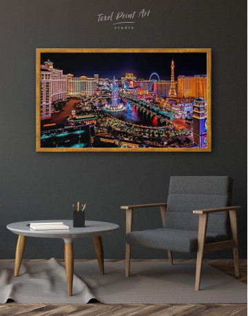 Framed Vegas Skyline Canvas Wall Art - image 1