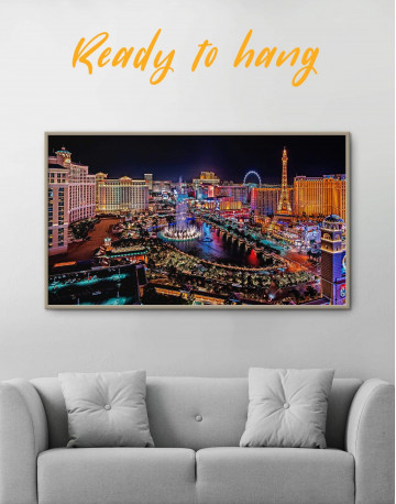Framed Vegas Skyline Canvas Wall Art