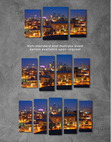 5 Panels Kansas City Skyline Canvas Wall Art - image 3