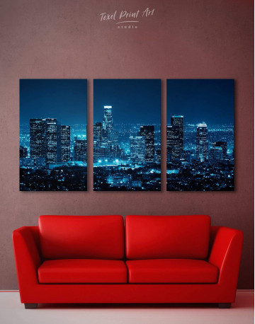 3 Pieces Los Angeles Skyline Canvas Wall Art