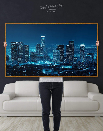 Framed Los Angeles Skyline Canvas Wall Art - image 2