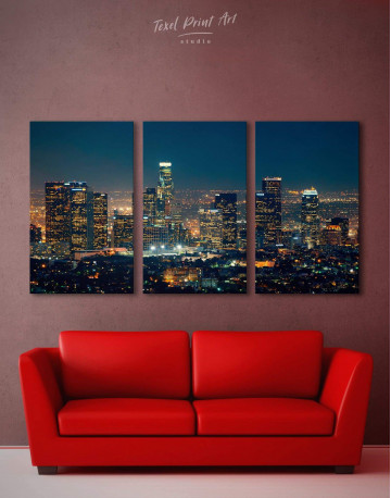 3 Pieces Downtown Los Angeles Canvas Wall Art