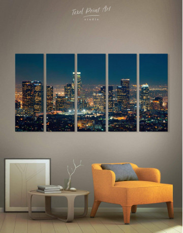 5 Pieces Downtown Los Angeles Canvas Wall Art