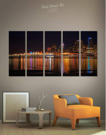 5 Pieces Vancouver Skyline Canvas Wall Art