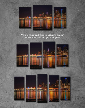 5 Pieces Vancouver Skyline Canvas Wall Art - image 3