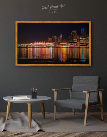 Framed Vancouver Skyline Canvas Wall Art - image 1