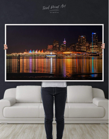 Framed Vancouver Skyline Canvas Wall Art - image 2