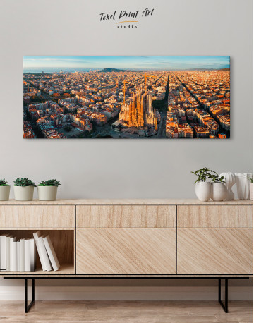 Panoramic Barcelona Skyline with Sagrada Familia Canvas Wall Art - image 4