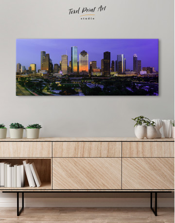 Panoramic Houston Cityscape Canvas Wall Art - image 4