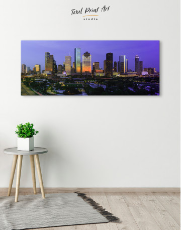 Panoramic Houston Cityscape Canvas Wall Art - image 1