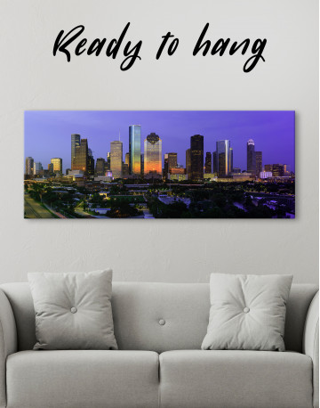 Panoramic Houston Cityscape Canvas Wall Art