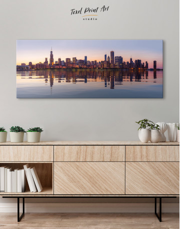 Panoramic Chicago View from Northerly Island Canvas Wall Art - image 4