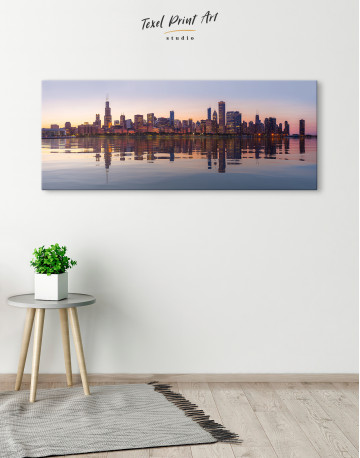 Panoramic Chicago View from Northerly Island Canvas Wall Art - image 1