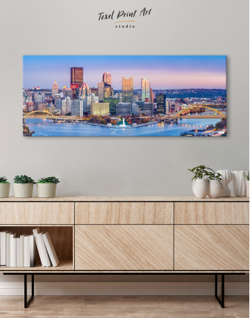 Panoramic Pittsburgh Cityscape Canvas Wall Art - image 4