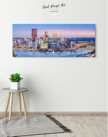 Panoramic Pittsburgh Cityscape Canvas Wall Art - image 3
