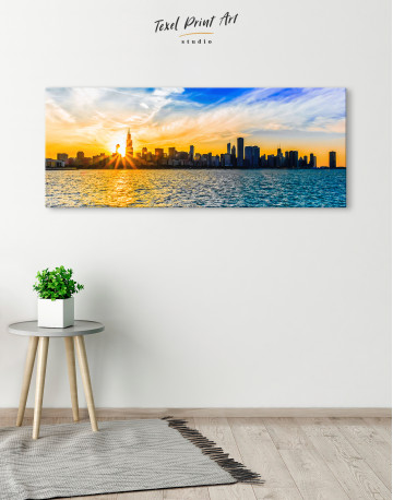 Panoramic Chicago Skyline Canvas Wall Art - image 1