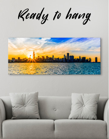 Panoramic Chicago Skyline Canvas Wall Art