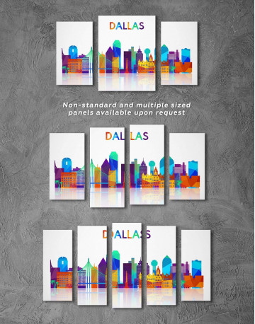 5 Pieces Dallas Silhouette Canvas Wall Art - image 2