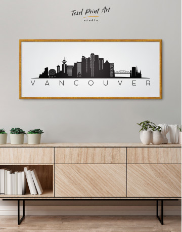 Framed Black and White Vancouver Canvas Wall Art - image 2