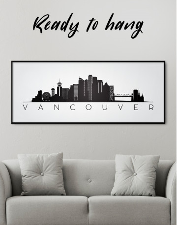Framed Black and White Vancouver Canvas Wall Art