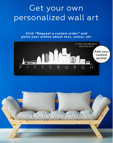 Black and White Pittsburgh Canvas Wall Art - image 3