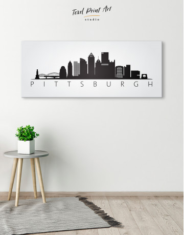 Black and White Pittsburgh Canvas Wall Art - image 4