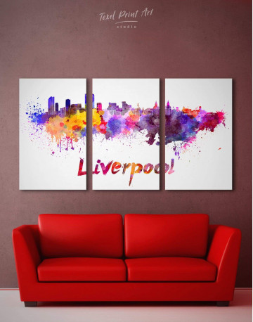 3 Panels Liverpool Silhouette Canvas Wall Art