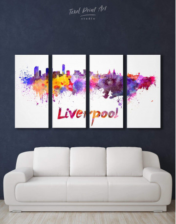 4 Pieces Liverpool Silhouette Canvas Wall Art