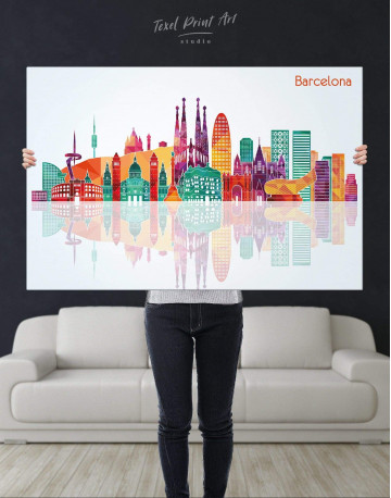 Barcelona Silhouette Canvas Wall Art - image 2